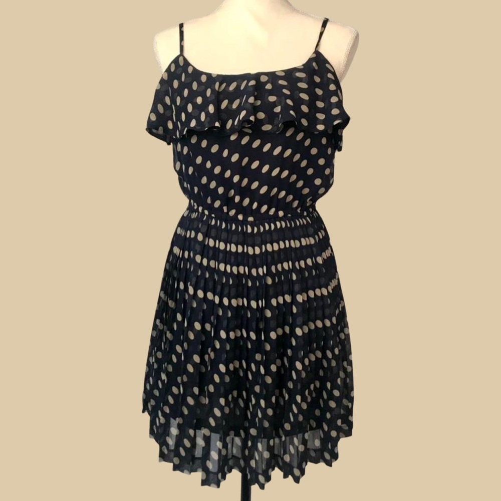 Forever 21 navy and cream polka dot dress